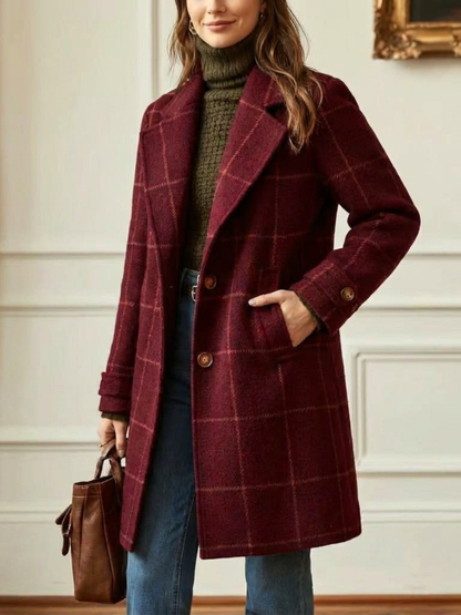 Fiona | Checked Tailored Long Coat