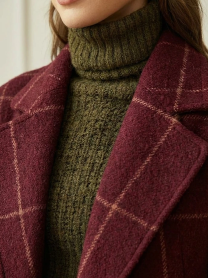 Fiona | Checked Tailored Long Coat