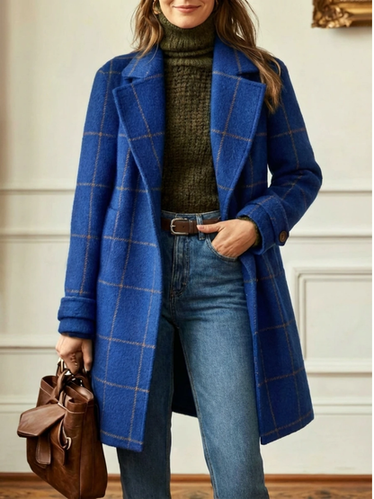 Fiona | Checked Tailored Long Coat
