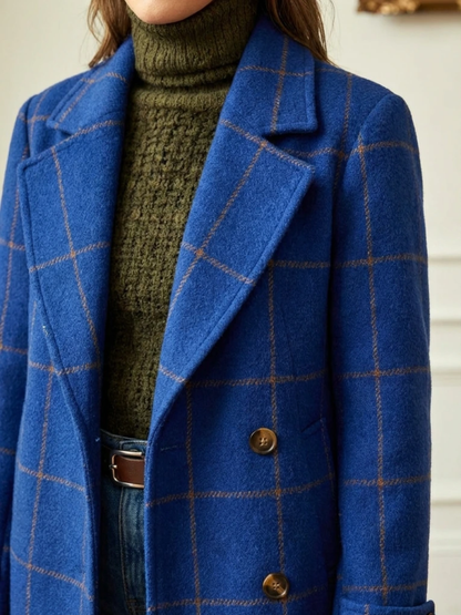 Fiona | Checked Tailored Long Coat