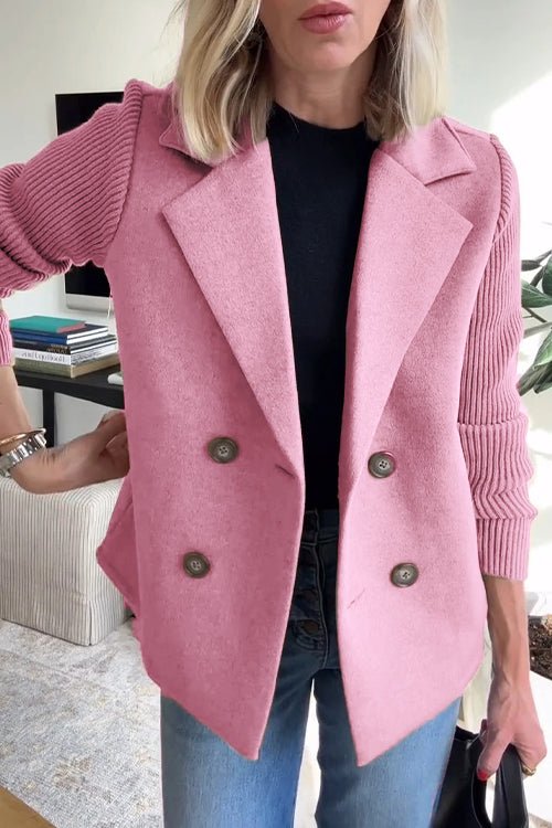 OLIVIA | ELEGANT JACKET WITH KNITTED SLEEVES