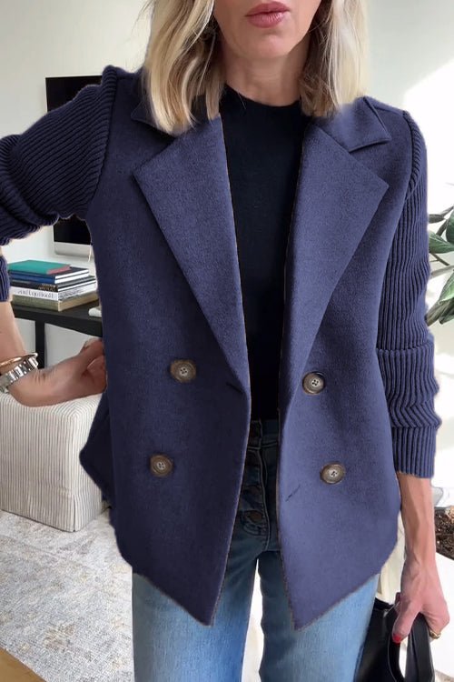 OLIVIA | ELEGANT JACKET WITH KNITTED SLEEVES