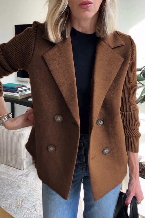 OLIVIA | ELEGANT JACKET WITH KNITTED SLEEVES