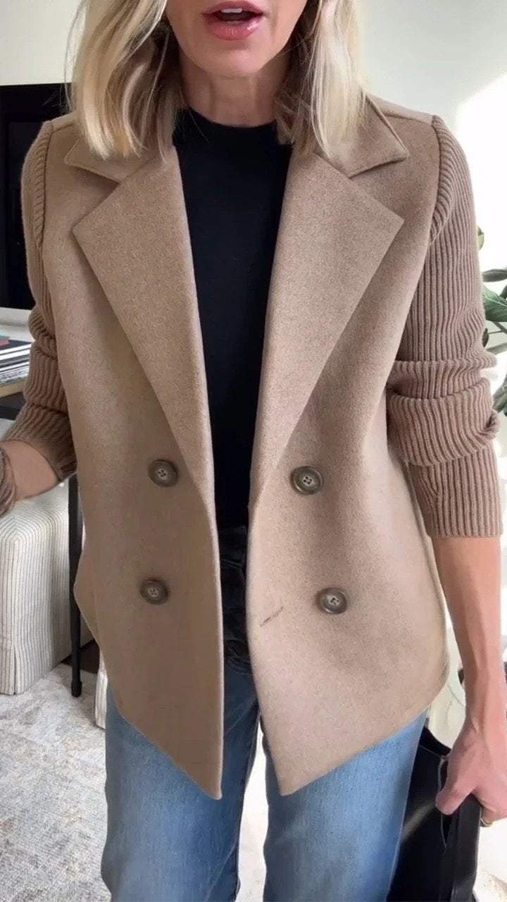 OLIVIA | ELEGANT JACKET WITH KNITTED SLEEVES