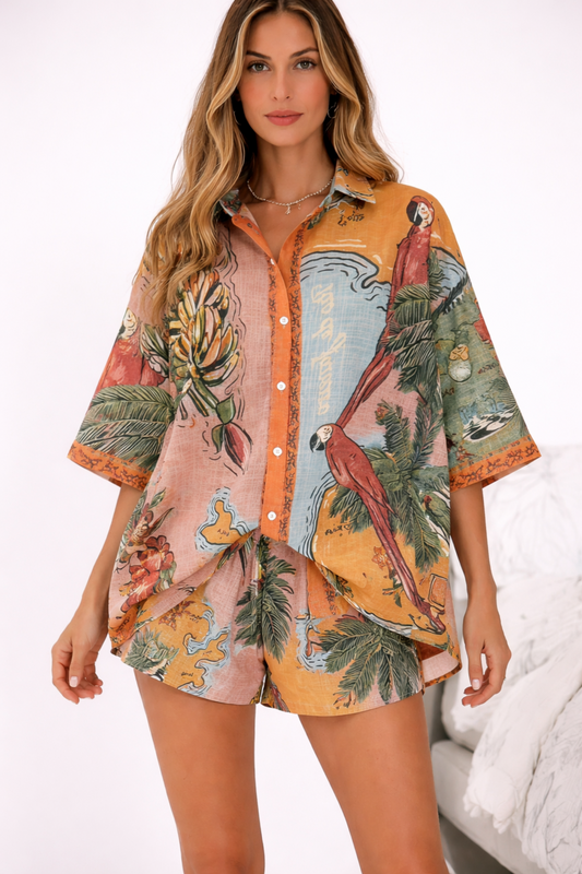 Sunset Paradise Shirt & Shorts Set