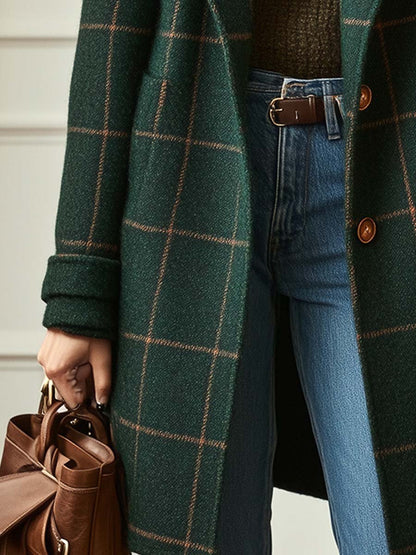 Fiona | Checked Tailored Long Coat