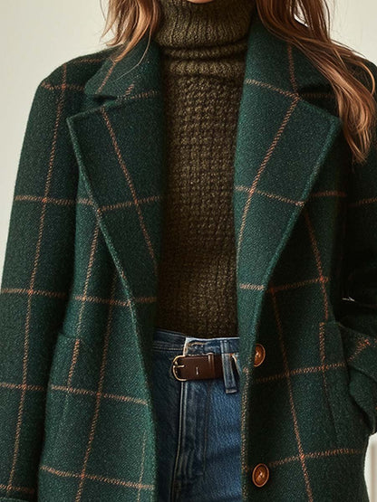 Fiona | Checked Tailored Long Coat